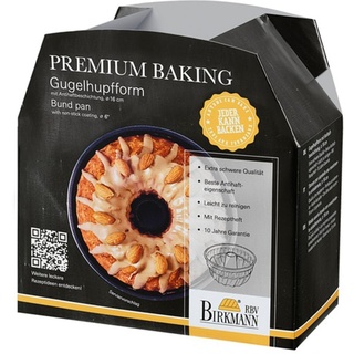 Birkmann, Premium Baking, Gugelhupfform, aus hochwertigem Karbonstahl mit Marken-Antihaftbeschichtung, mit Rezeptidee, Ø 16 cm; Höhe 8,5 cm, 882157
