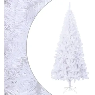 furnicato Künstlicher Weihnachtsbaum Weißer Weihnachtsbaum 210 cm mit 910 Zweigen und Stahlständer, Dichte Tanne mit Stecksystem für Innenräume und stabilem Fußkreuz weiß Ø 110 cm x 110 cm x 210 cm x 210 cm