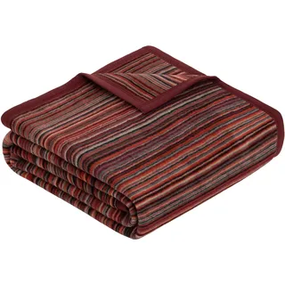 IBENA Jacquard Decke Malang Kuscheldecke 150 x 200 cm Grau/Rot