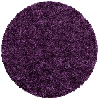 Muratap Pearl Soft Teppich - Hochflor Teppich Extra Weich für Wohnzimmer, Schlafzimmer, Kinderzimmer, Flur Moderner Deko - Große: 160 cm - Rund - Farbe: Violett
