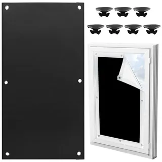 BlingBin Verdunkelungsvorhang 48x93 cm Verdunkelungsvorhang, Verdunklungsrollo Ohne Bohren (1 St), 4-Punkt-Aufhängung, blickdicht, Verdunkelung Rollo Tragbar mit Saugnäpfen für Schlafzimmer Reisen schwarz