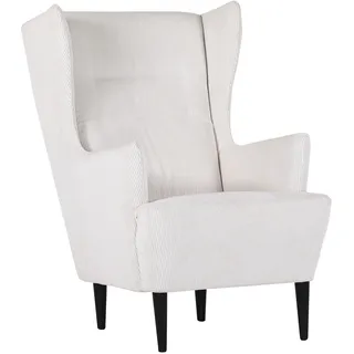 Ohrensessel GUTMANN FACTORY, weiß, B:70cm H:104cm T:90cm, 88% Polyester 12% Nylon, Sessel, Ohrensessel