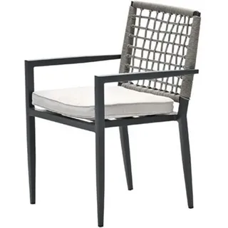 Garden Impressions Florance Dining Stuhl - carbon black - rope taupe - desert sand - Grau