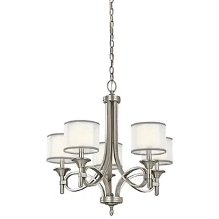 Elstead Lighting Kronleuchter Lacey, Silber, Metall, Glas, 75.6 cm, RoHS, höhenverstellbar, Lampen & Leuchten, Innenbeleuchtung, Hängelampen, Kronleuchter