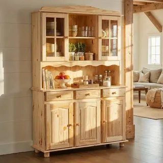 Landhaus Buffetschrank aus Kiefer Massivholz Stauraum