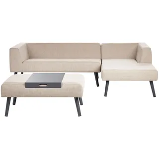 Beliani Lounge Set 4-tlg. Beige/Grau
