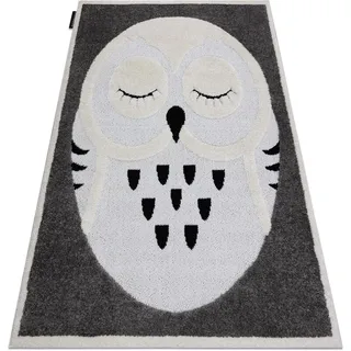 Rugsx - Moderner Kinderteppich Joy Owl, Eule Für Kinder - Strukturelle, Zwei Ebenen Aus Vlies Grau / Creme Grey 120x170 Cm
