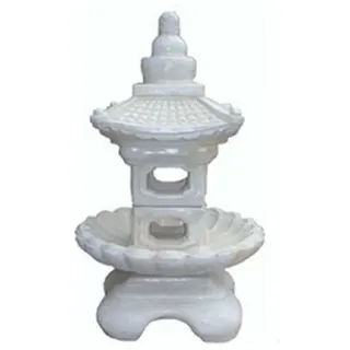 JVmoebel Skulptur Japanische Deko Figur aus Kunststoff in Weiß für den Garten, Made in Europa weiß