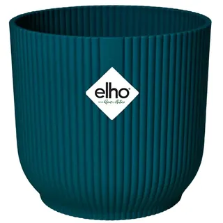 elho Vibes Fold Rund Rollen 35 Pflanzentopf - Blumentopf für Innen - 100% recyceltes Plastik - Ø 34.9 x H 32.4 cm - Tiefes Blau