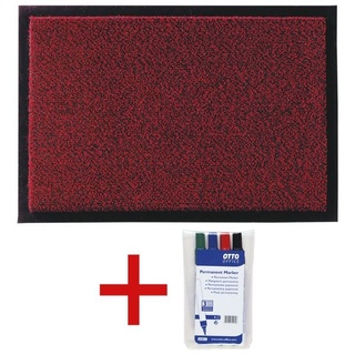 Fußmatte »Mars« 80x120 cm inkl. 4er-Pack Permanent-Marker rot, OTTO Office, 80 cm