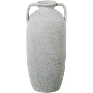 Famanu Bodenvase Keramik - Große Vase mit Handgriffen - 50cm hoch - Sandweiß