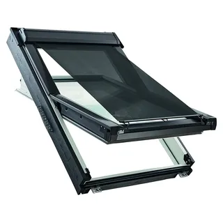 Außenrollo Screen ZAR für Dachfenster 134 cm, schwarz, Aluminium, Glasfaser - Schwarz