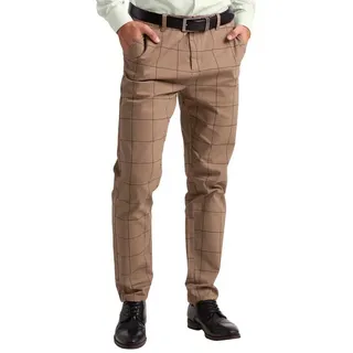 BlauerHafen Chinohose Herren Formaler Check Hose Slim-Fit Vintage Office Business Full Pants All sizes available 30''-38'' schwarz 32