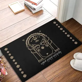Lustiger Teppich für den Außenbereich, mit Aufschrift "Speak Friend and Enter", mystische Fußmatte, Heimdekoration, Urlaubsdekorationen, Fußmatte, Heimteppich, Geschenk, lustige Fußmatte, waschbare
