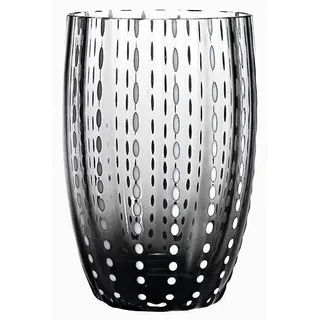 Zafferano Perle Glasbecher - Handgemachtes Buntglas, cl 32 h 109mm d 71mm - Set 6 Stück - (Grau)