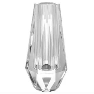 kitCom Moderne Kristallvase, 17,8 x 10,2 cm, transparent, oval, Liebe, glänzende Oberfläche, arrangiert Blumen, handgefertigt, facettenreich, sichere Verpackung, luxuriöses Geschenk
