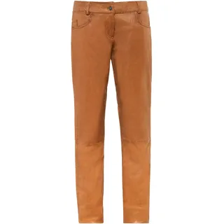 5-Pocket-Hose RICANO "Lederhose Dorin", Damen, Gr. M, Länge 34, cognac, Obermaterial: 100% Lammnappaleder LANA., figurbetont, Hosen 5-Pocket-Hose, Handgefertigt aus echtem Leder