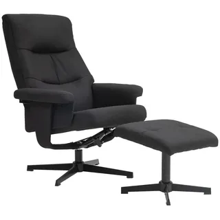 Homcom Relaxsessel mit Hocker Polyester 74 x 102 x 81 cm Schwarz
