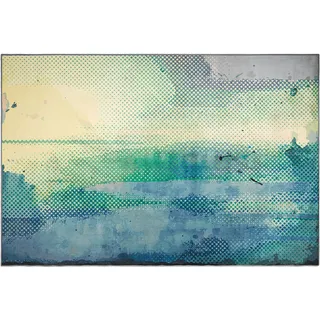 Beliani Susuz Kurzflorteppich 140 x 200 cm Blau/Grün/Mehrfarbig