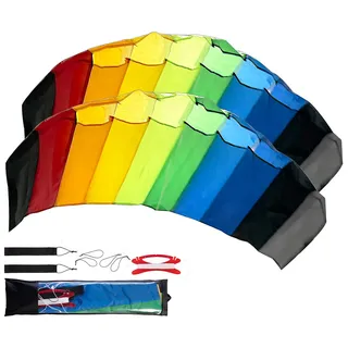 2er-Set Regenbogen-Lenkdrachen für Kinder ab 8 Jahren, Zweileiner