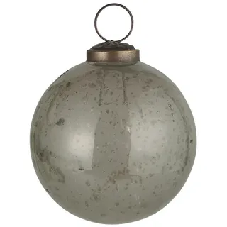 IB Laursen Weihnachtskugel Glas pebbled, Höhe 8.3, Ø 8 cm, grey