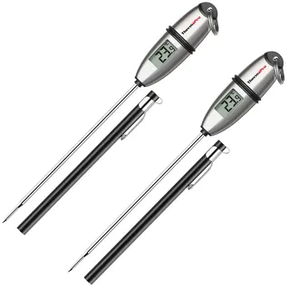 ThermoPro Fleischthermometer Digital Küchenthermometer mit langer Sonde Grillthermometer Kabellos Bratenthermometer Thermometer Kochen für Flüssigkeit Milch BBQ Grill Steak 2 Stücke