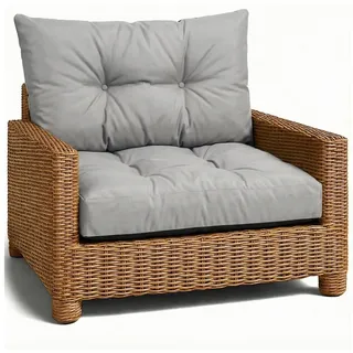 Amazinggirl Sitzkissen Polster für Gartenmöbel - Lounge Kissen Outdoor grau Sitzpolster: 60x60 cm
