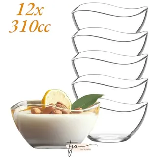 LAV Müslischale Lav 12-TLG. Glasschalen 310ml Schalen Dessertschale Vorspeise Gläser, Glas, (12-tlg)