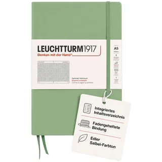 Leuchtturm1917 Notizbuch Muted Colours A5 Salbei kariert