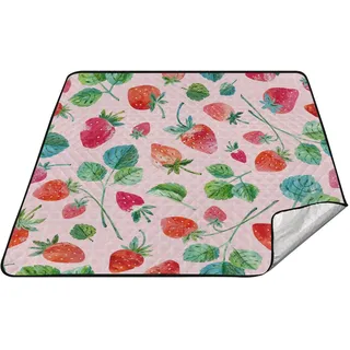 Wasserdichte Picknickdecke Gepolsterte Picknickdecke mit Stauraum für Outdoor Erdbeeren