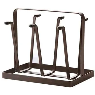 Metall Abtropfhalter Flaschen Abtropfgestell Trockenständer Flasche Trocknen Rack Ständer, Flaschenhalter Glas Kleiderbügel Getränkehalter Tasse Lagerregal für Flaschen, Becher und Zubehör (Schwarz)
