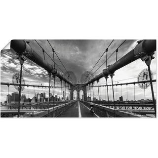 Artland Wandbild Brooklyn Bridge New York III, Brücken (1 St), als Leinwandbild, Poster in verschied. Größen schwarz 150 cm x 75 cm