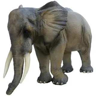 Xlmoebel Dekofigur Lebensgroße Elefantenfigur aus Kunstharz für Innen und Garten (Skulptur, Skulptur A552B-223x410x155-200kg), Hergestellt in Europa grau