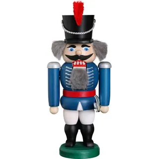 Seiffener Volkskunst Nussknacker Nussknacker Husar blau der Seiffener Volkskunst eG, Handarbeit aus dem Erzgebirge blau