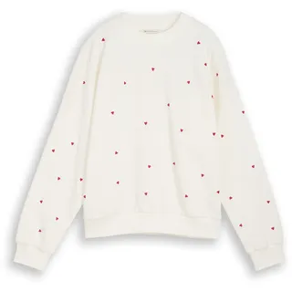 Tom Tailor Sweatshirt mit Stickerei Weiß/Rot S