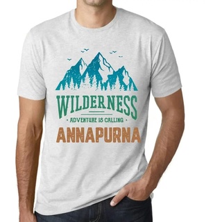 Herren Grafik T-Shirt Die Wildnis das Abenteuer ruft Annapurna – Wilderness, Adventure Is Calling Annapurna – Öko-Verantwortlich Vintage Jahrgang