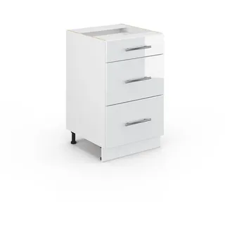 Vicco Badschrank Fame-Line Weiß Hochglanz, 50 x 82 cm ohne Arbeitsplatte