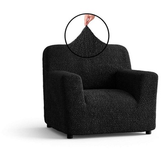 Sesselhusse Bezug für Sessel, italienische Handarbeit, Paulato by GA.I.CO, blickdichter, widerstandsfähiger und langlebiger Mikrofaserstoff schwarz