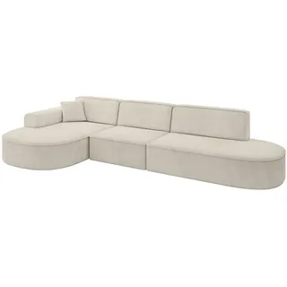 altdecor Ecksofa Velours 4-Sitzer Beige