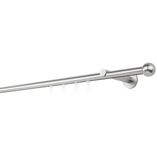 ONDECO Vorhangstange Ball 1-läufig Ø 20 mm 350 cm Edelstahl-Optik