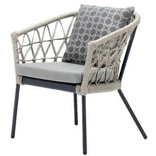 Xlmoebel Gartenstuhl Grauer Rattan-Sessel im modernen Luxusstil, Hergestellt in Europa grau