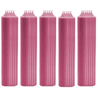 TSB Werk Spitzkerze 25x Stabkerze Tischkerze Wachskerze Durchgefärbt, Tropffrei, Kerze, 180 x 22mm, Set rosa