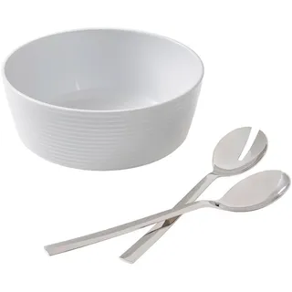 WMF Salatset Nuova, Silber, Weiß, Metall, 3-teilig, 25.5x14x26 cm, rostfrei, Essen & Trinken, Geschirr, Schalen & Schüsseln, Salatschüsseln