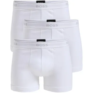 Hugo Herren 3er-Pack Boxershorts aus Baumwolle Retroshorts, Hellweiß, Large