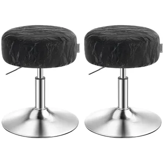 VASAGLE Schminkhocker Höhenverstellbar 360° Drehbar 2er Set Schwarz