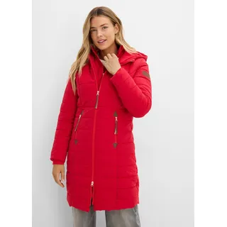 bonprix Steppmantel 2-in-1 Optik, rot, Gr.36, Trendiger Steppmantel mit Lederimitat Zeichen am Ärmel