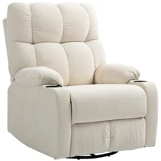 Homcom Relaxsessel Polyester 88 x 108 x 96 cm Beige mit Liegeposition/Wippfunktion