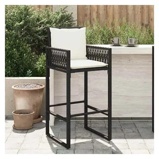 vidaXL Garten-Barhocker mit Kissen 100 x 100 x 100 cm Schwarz 2 St.