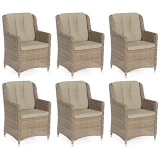 SonnenPartner 6er-set Garten-sessel Avatar Aluminium Mit Polyrattan Rustic-stream Gartenstuhl Hochle - Sonnenpartner
