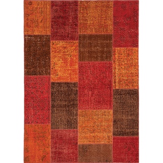 Vintage Teppich Patchwork 170 x 240 cm Mischgewebe Rot